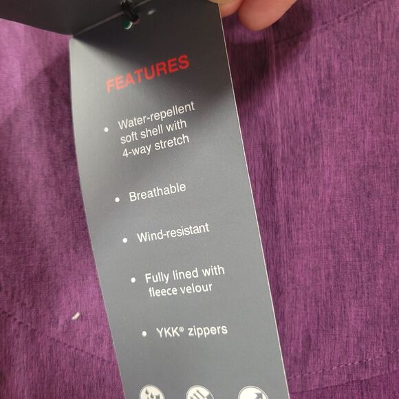 Kirkland Purple Zipper Up Fleece Lined Hooded Coat Jacket - Picture 5 of 7